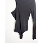 AGOLDE  Bea Cutaway Black Bodysuit Size Medium Ribbed One Sleeve Stretch Photo 8