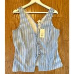 A New Day NWT blue striped tie front vest tank size M Photo 9