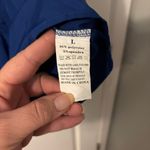 Royal Blue Ruffled Neckline LS Blouse, Sz L Size L Photo 2