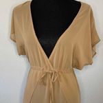 Beach Cover Up Dress With Side Slits Tan Photo 1