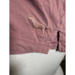 Victorias Secret Pink Womens Shirt Size XS Long Sleeve Mauve Tie Stripe Tee Dog Photo 4