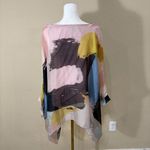 Belle France Womens M Silk Tie Dye Art to Wear Oversized Lagenlook Coastal Top Pink Size M Photo 3