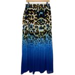 Worthington Boho Fairy Elevated Y2K Flowy Leopard Print‎ and Blue Ombré Maxi Skirt Photo 1