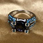 TJ Maxx Purple Amethyst Silver Engagement Ring Size 8 Photo 0