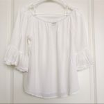 JDY  White Bardot Top With Fluted Sleeves 10 Photo 3