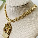 Coach Gold Handtag Signature C Charm Chain Necklace Photo 1