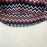 Wishful park SZ M Nautical Navy Blue White & Pink Anchor Chevron Blouse Top Photo 6