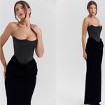 House Of CB  XS A-C 'Persephone' Black Velvet Strapless Corset Maxi Dress NWOT Photo 2