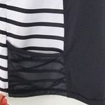 Athleta  Black and White Stripe Ace Racer Tank Top Mesh Details‎ Pockets Size S Photo 6