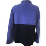 Croft & Barrow Vintage 90’s Y2K Sherpa Fleece Snowflake Jacket Sweater Sweatshirt Christmas Holiday Pullover Purple Blue Black Embroidered Snowflakes Thick Warm Soft Cozy Oversized Quarter 1/4 Zip Color block Size XL Fair-isle Scandinavian Norwegian Photo 2