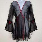Victoria's Secret  Vintage Y2K Black Sheer Mesh Robe Romantic Goth Size M/L Photo 0