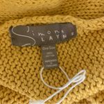 Simone Layne Yellow Chunky Knit Button Scarf Shawl One Size Handmade Cotton Cozy Photo 2