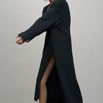 ZARA Women's Blue Grey Long Open Front Jacket Duster Cardigan Sweater Size M Photo 3