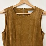Calvin Klein  Dress Womens Size 8 Brown Sleeveless Faux Suede Sheath Lined Office Photo 2