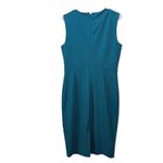 Calvin Klein  Teal Sleeveless Stretch Crepe Front‎ Zip Sheath Dress Size 10 Photo 4