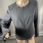 Calvin Klein  Womens Petite Zip Up Grommet Blazer Jacket‎ Black 14P Photo 0