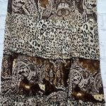 Notations Animal Print Elastic Waist Mid Length Brown Tiered Skirt Size L Photo 2