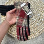 Coco + Carmen NWT  Women’s Touchscreen Compatible Plaid Gloves Fall Winter in Red Photo 3