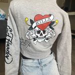 Ed Hardy Grey  cropped hoodie  Photo 2