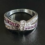 Amethyst Purple Criss Cross Women Ring Photo 1