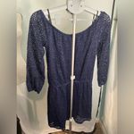 Lilly Pulitzer Scalloped Shell Lace romper. Navy blue. Size medium Photo 6