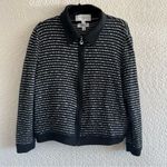 St.‎ John Sport Women’s Black Wool Blend Zipper Cardigan Sweater Set Size Large Gray Photo 1