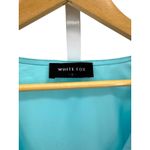 White Fox Boutique White Fox Satin Feather Trim Lounge Set Blue‎ Tie Front Top Pants Small Y2K Glam Photo 7