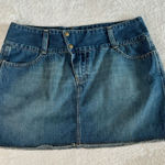 American Eagle American‎ Eagle Y2K Denim Mini Skirt Womens Sz 4 Blue Snap Western VTG Festival Photo 0