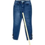 Women's Westpoint 10 Ankle Skinny Blue Jeans with Lattice Detail Size 28 Photo 1