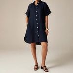 J. Crew Navy Blue Capitaine Linen Shirt Photo 2