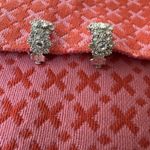 Vintage Crystal Rhinestones Faceted Baguette Sparkling Clip On Earrings Silver Photo 2