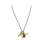 Beautifly Watering Can Charm Necklace Chain Bronze Tone Gold Photo 1