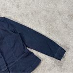 Ann Taylor Women’s Denim Button Front Jacket Collarless Peplum in Dark Wash L Photo 7