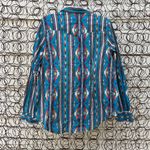 Cotton Rye Outfitters Teal Aztec Southwestern Pearl Snap Shirt Lightweight LARGE Blue Photo 1