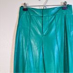 Alice + Olivia Green Faux Leather Wide Leg Pants Womens 4 Altered Corpcore Photo 12