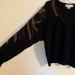 Evan Picone  Vintage 90’s Wool Sweater with Bronze & Gold Metallic Design Photo 2