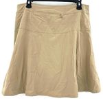 Athleta  Size 12 Khaki Skort A Line Side Zip Drawstring Skirt Built in Shorts Photo 1