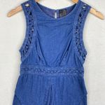 Free People New Romantics Denim High-Neck Cutout Sleeveless Mini Dress Size 0 Photo 1