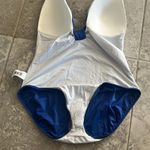 Gottex  Deep Plunge Halter Liv One-Piece Swimsuit in Denim Blue Size 46 NWT $158 Photo 5