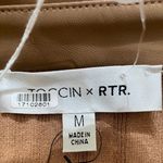 Toccin‎ Camel Variegated Rib Knit Leather Combo Dress size medium Brown Photo 3