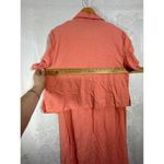 Vintage Dress Set 22W Coral Linen Blend Embroidered Tank Button Up Jacket Orange Photo 6