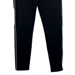 ZARA  High Rise Side Appliqués Rhinestone Stripes Cropped Trouser Pants M Black Photo 3