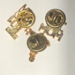 Gold Tone and Red #1 Mom I Love Mom Angel Pin Set Photo 3