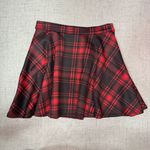 Hot Topic Buffalo Plaid Zip Front Skater Mini Skirt with Pockets Red Black Small Photo 3