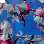 Band of the Free Blue Floral Key Hole Back Square Neck Crop Top Women Sz M Size M Photo 5