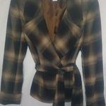 Worthington Stretch 12 London Style Plaid Belted Jacket in Tan Brown Black Photo 0