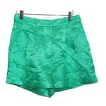 J.Crew Womens Drapey AM950 Kelly Green Linen Satin High Rise Shorts Size 6 NWT Photo 1