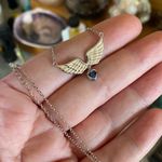 Angel Heart Wings Blue Cz Sterling Silver Necklace Blue Photo 2