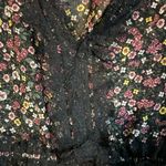 H&M lace sheer floral v-neck peplum blouse top long sleeve Photo 3
