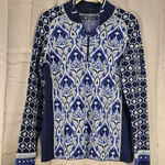 Title Nine  Womens Blue 1/4 Zip Merino Wool Blend Pullover Sweater Medium Photo 0